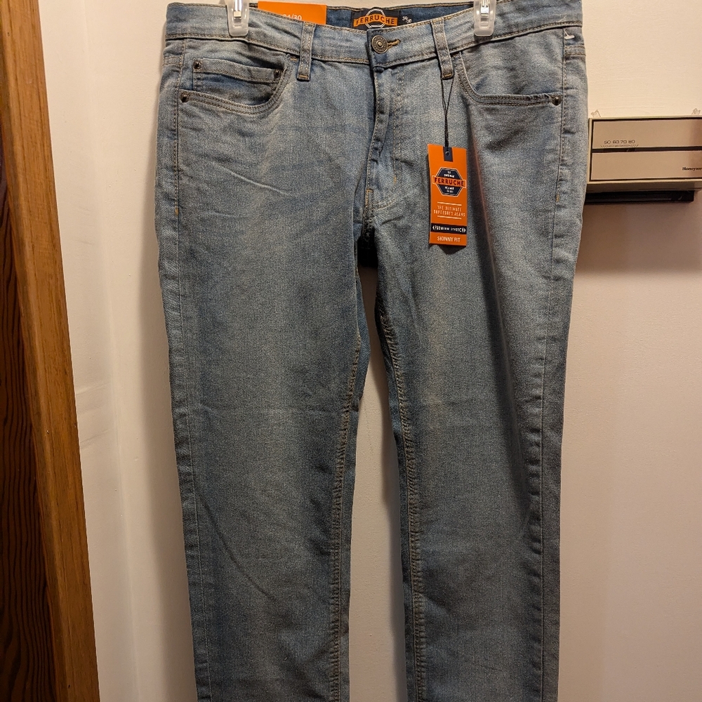 Ferruche men's 34x30 skinny fit premium stretch super soft jeans NWT